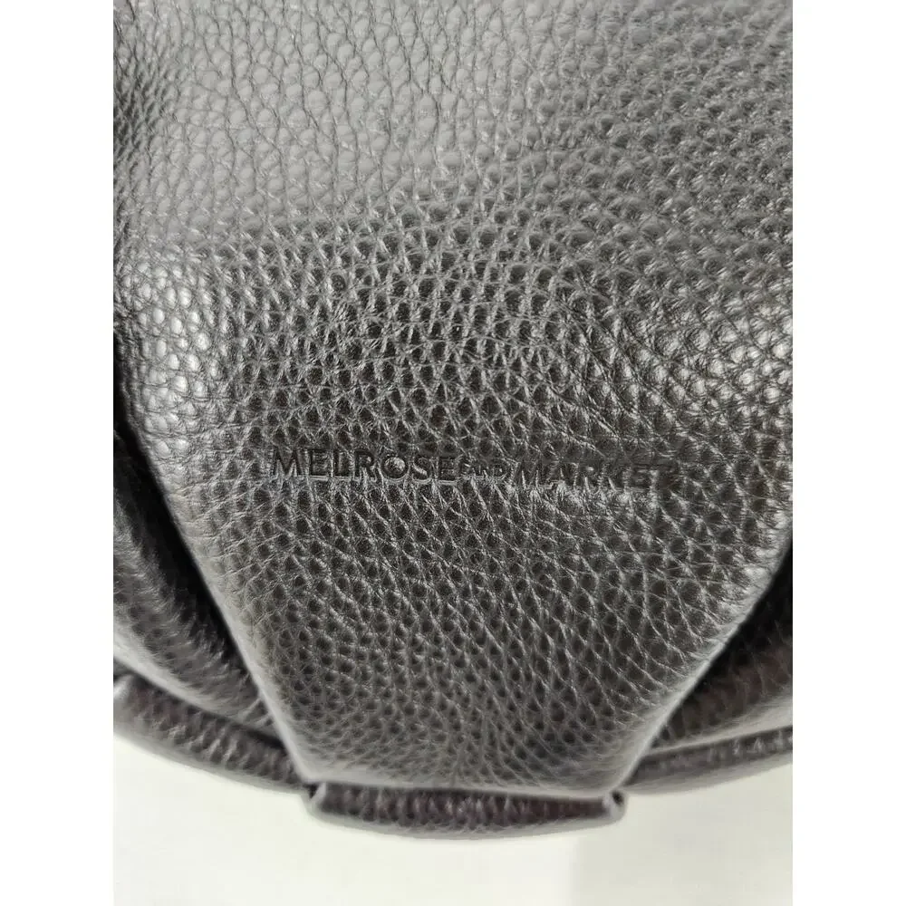 Melrose and Market Genuine Leather Pebbled Black Fanny Pack/Bum Bag/Belt Bag